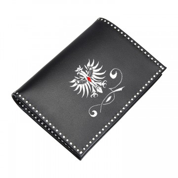 Portafoglio sarentinese con aquila tirolese e ornamento