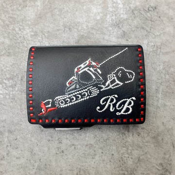 Portafoglio Allrounder con ricamo sui bordi